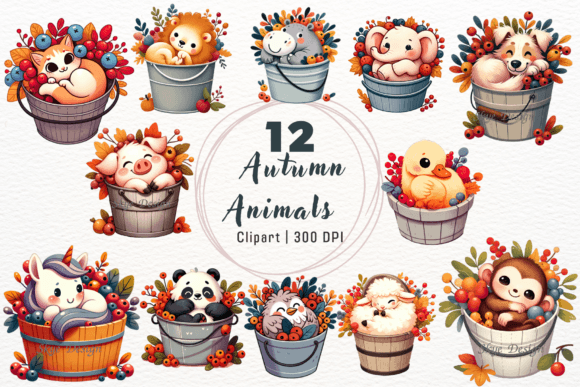 Download Watercolor Autumn Animals Clipart - Autumn Collection