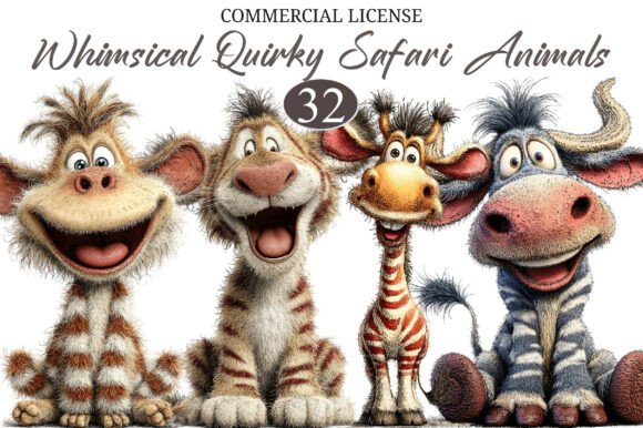 Download Whimsical Quirky Safari Animals Clipart - Safari animals Collection
