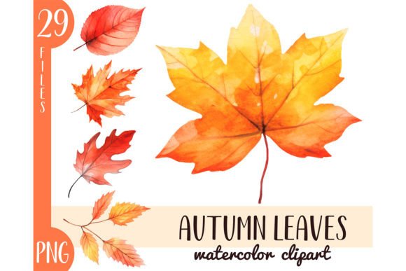 Download Watercolor Autumn Leaves Clipart Set - Autumn Collection