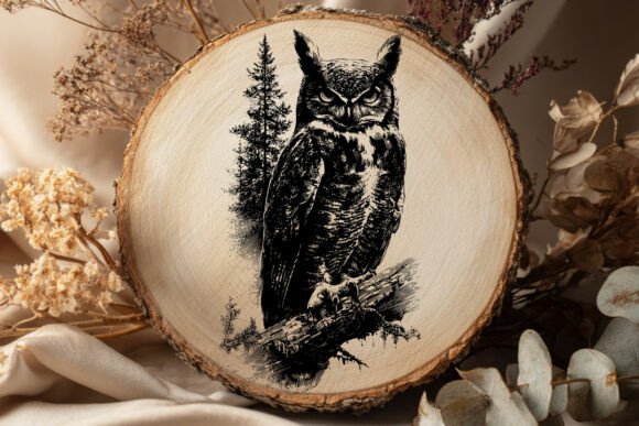 Download Great Horned Owl SVG Forest - Svg Collection