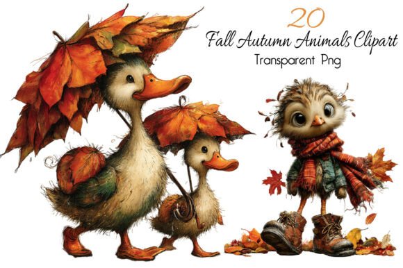 Download Whimsical Fall Autumn Animals Clipart - Autumn Collection