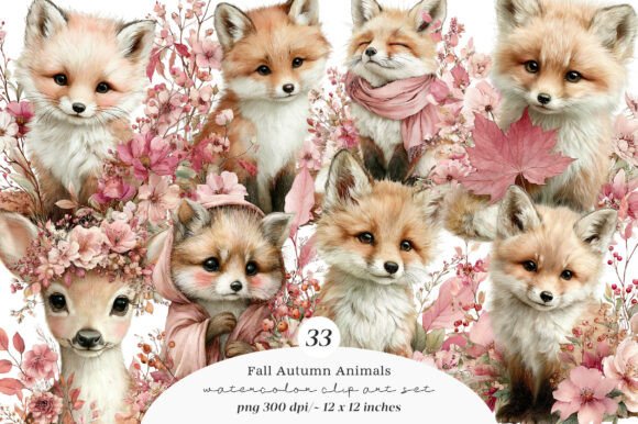 Download Whimsical Fall Autumn Animals Clipart - Autumn Collection