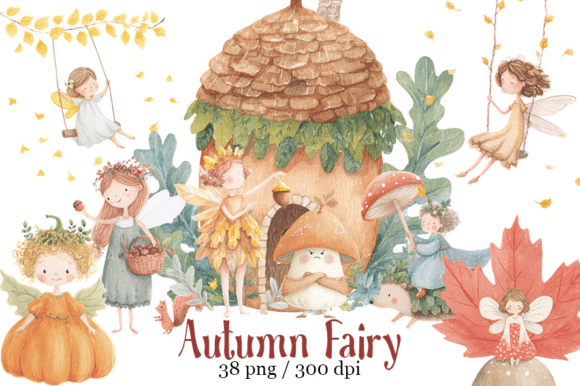 Download Watercolor Autumn Fairy Forest Fall - Autumn Collection
