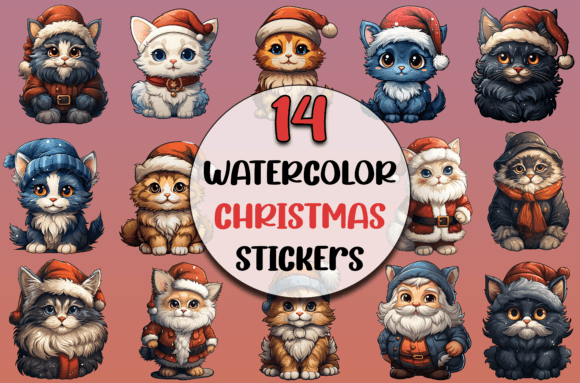 Download Cute Christmas Cats Clipart Bundle, SVG - Svg Collection