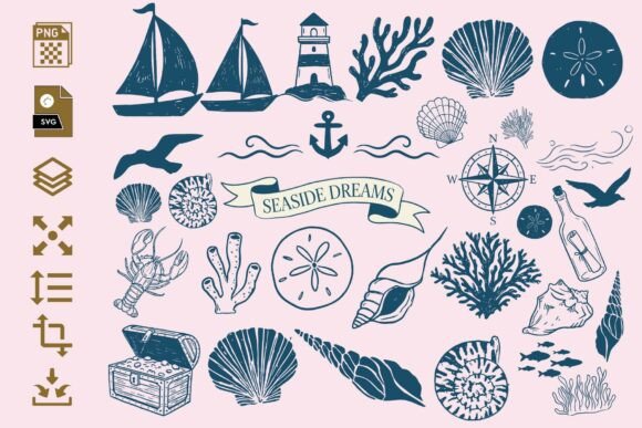 Download Nautical Clipart Set- PNG &amp; SVG Bundle - Svg Collection