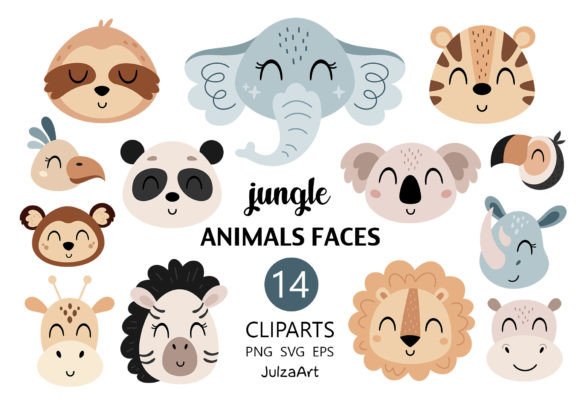 Download Safari Animal Faces Clipart, Animal Svg - Svg Collection