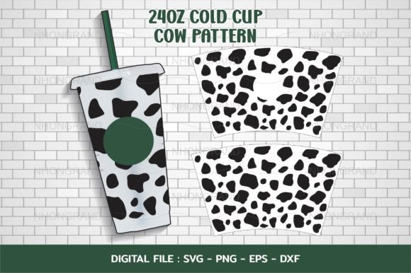 Download Cow Pattern Dairy Svg Svg, 24oz Cold Cup - Svg Collection
