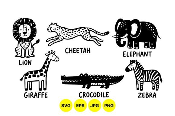 Download Cute Safari Animal Clipart SVG - Svg Collection