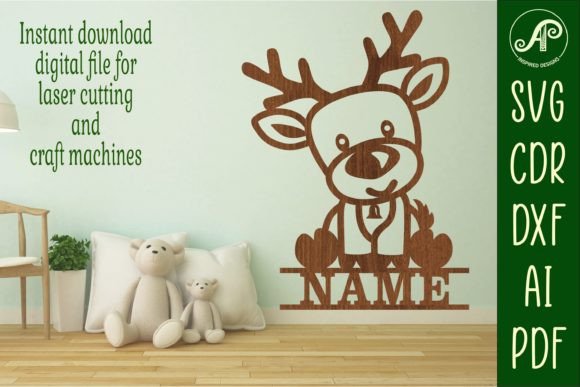 Download Reindeer Name Sign Svg Laser Cut Art - Svg Collection