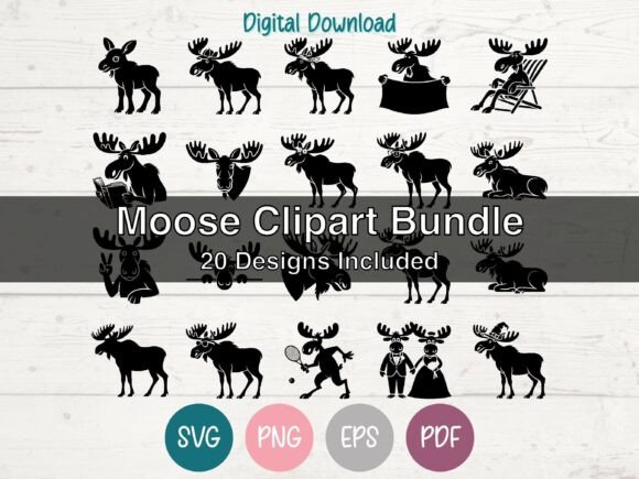 Download Moose SVG Clipart Bundle - Svg Collection