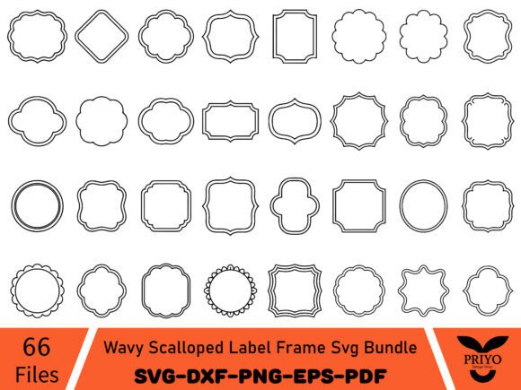 Download Wavy Scalloped Label Frame Svg Bundle - Svg Collection