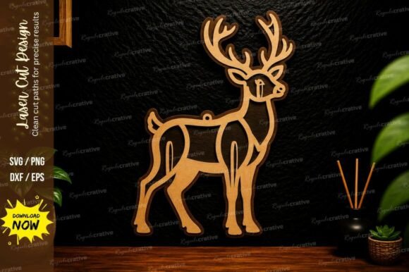 Download Christmas Reindeer Laser Cut SVG Design - Svg Collection