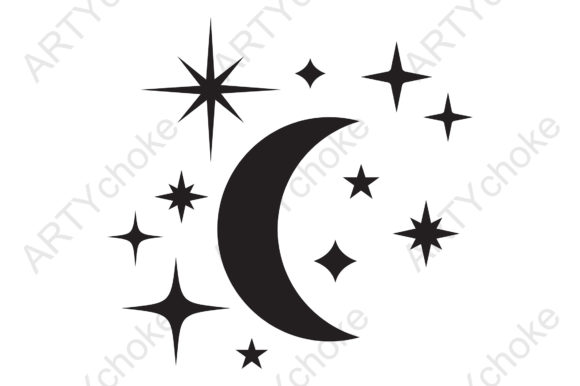 Download Moon and Stars. SVG File for Cricut - Svg Collection