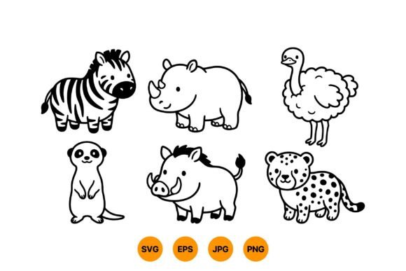 Download Cute Safari Animal Clipart SVG - Svg Collection