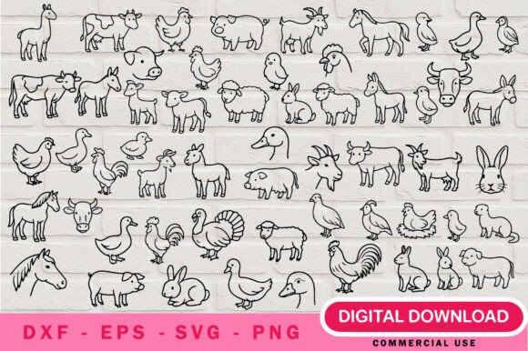 Download Cute Farm Animals SVG Bundle - Svg Collection