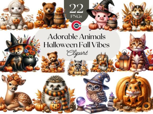 Download Halloween Autumn Animals Clipart Bundle - Autumn Collection