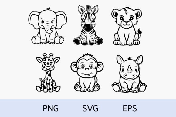 Download Cute Safari Baby Animals Svg, Png - Svg Collection