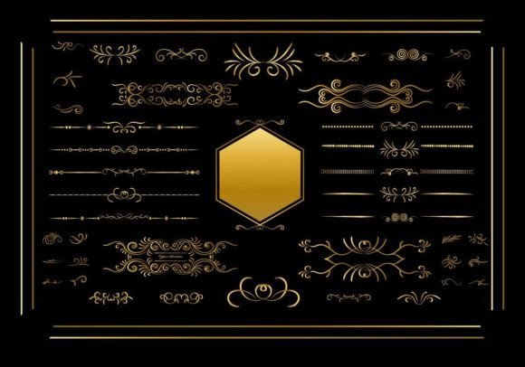 Download Decorative Border in Retro Style - Retro style Collection