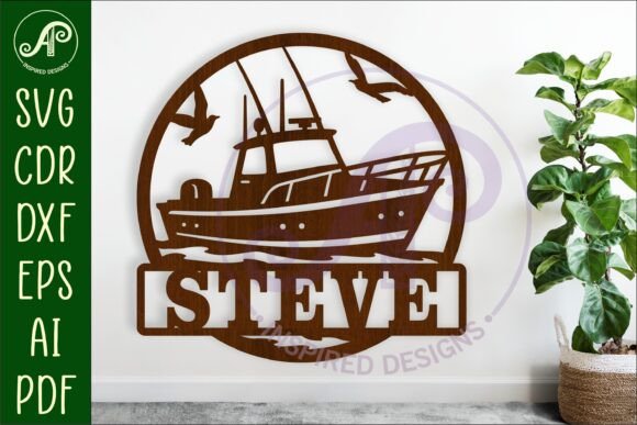 Download Fishing Boat Name Wall Art Sign, SVG - Svg Collection
