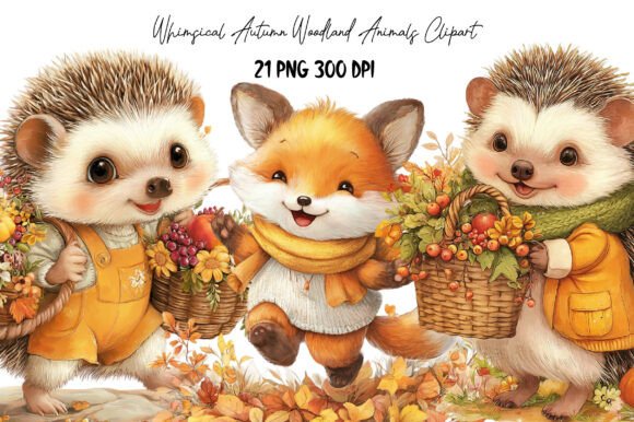Download Whimsical Autumn Animals Clipart - Autumn Collection