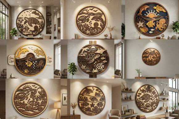 Download Laser Cut Sea Life Wall Art SVG Bundle - Svg Collection