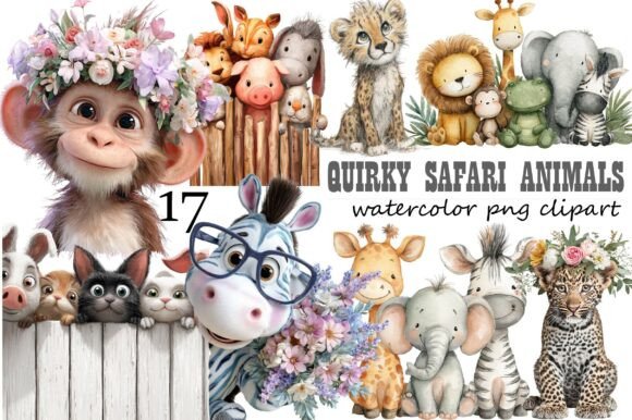Download Quirky Safari Animals PNG Clipart - Safari animals Collection