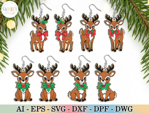 Download Reindeer Earrings SVG Bundle - Svg Collection