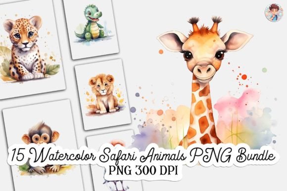 Download 15 Watercolor Safari Animals PNG Bundle - Safari animals Collection