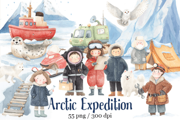 Download Watercolor Arctic Expedition Clipart - Watercolor arctic Collection