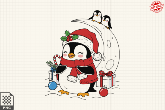 Download Dressed for Christmas Baby Penguin PNG - Premium Resources