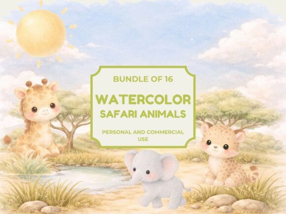 Download Watercolor Safari Animals PNG - Safari animals Collection
