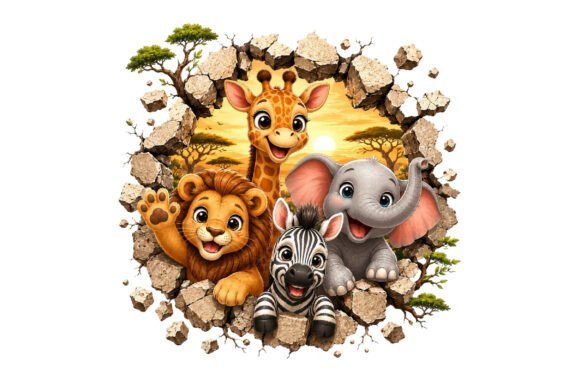 Download Cute Safari Animals PNG - Safari animals Collection