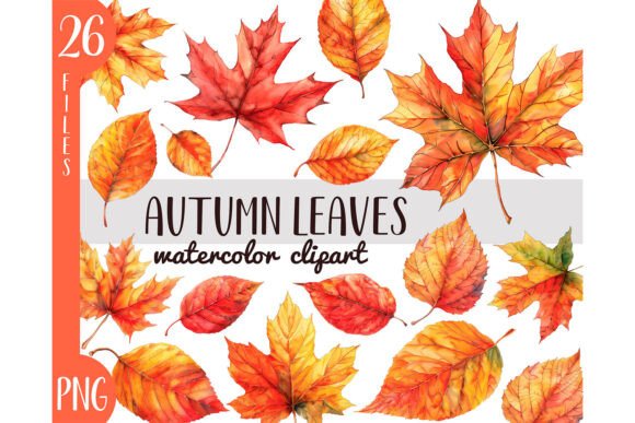 Download Watercolor Autumn Leaves Clipart PNG - Autumn Collection