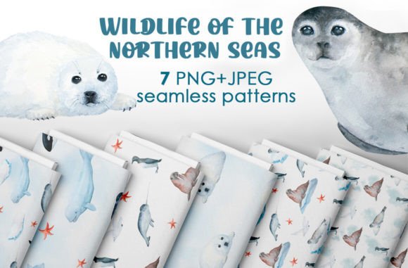 Download Watercolor Arctic Animals Patterns - Watercolor arctic Collection